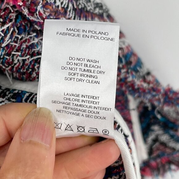 IRO Weird Tweed Fringed Rainbow Multicolor Open Knit Blazer Jacket FR36/US4 - Picture 12 of 12